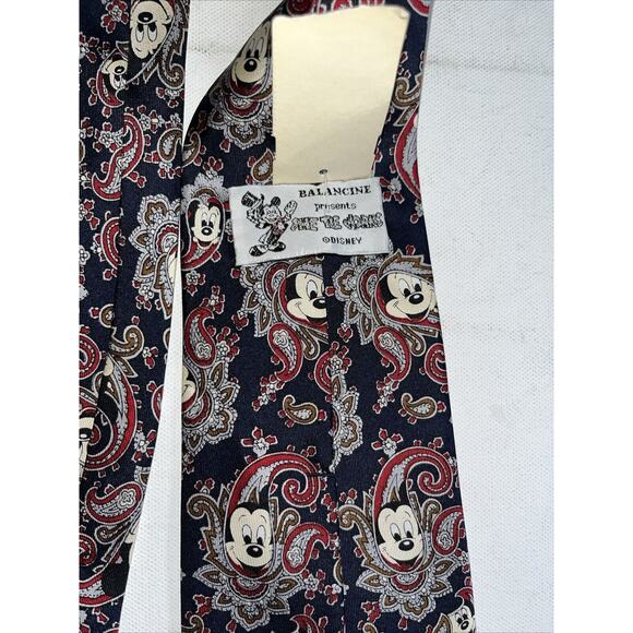 Vintage‎ Disney Mickey Mouse Balancine "The Tie Works" Men's Silk Tie USA Made - Picture 3 of 4